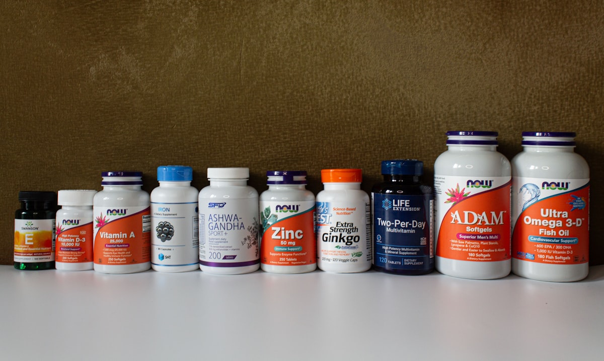Natural supplement capsules and vitamins